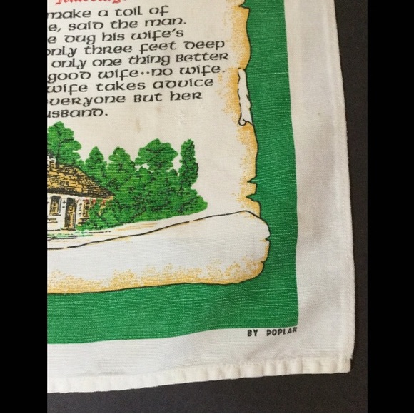 Vintage Irish Sayings tea towel collectible linen cotton retro kitchen - Picture 14 of 14